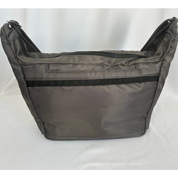 Lug Trooper Nylon Crossbody Gray Purse Travel Bag Water Bottle Pockets Work - Picture 2 of 15